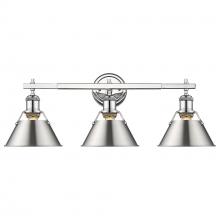  3306-BA3 CH-PW - Orwell 3-Light Vanity Light in Chrome with Pewter